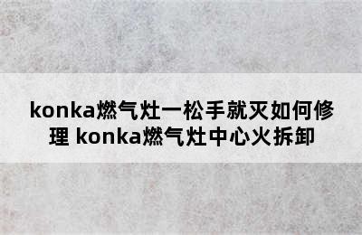 konka燃气灶一松手就灭如何修理 konka燃气灶中心火拆卸